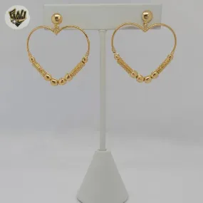 (1-1218-7) Gold Laminate - Heart Stud Earrings - BGF