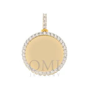 10K GOLD ROUND DIAMOND CIRCLE PICTURE PENDANT 0.96 CT