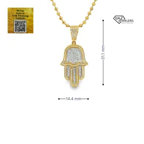 10K Gold Two Tone 0.40 CTW Diamond Hamsa Hand Charm