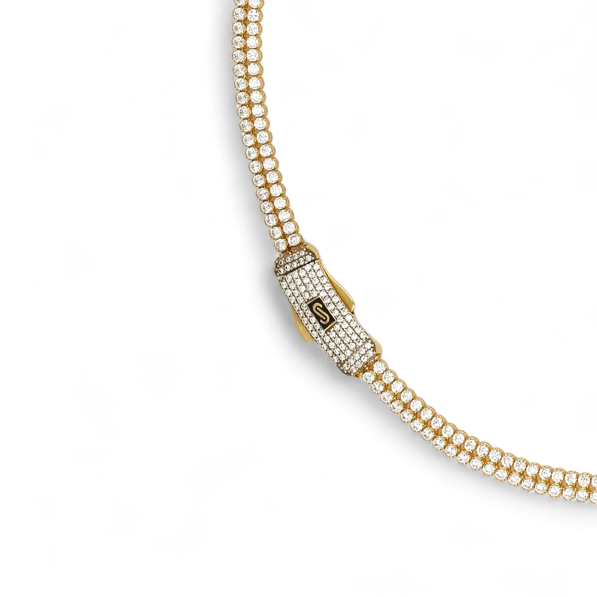 14K Yellow gold double tennis choker  monaco-321199