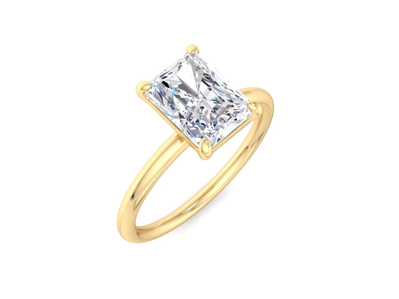 1.70 CT Radiant Cut Lab Grown Diamond Engagement Ring