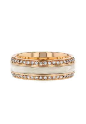 18KRG & HyCeram Double Diamond Eternity Band