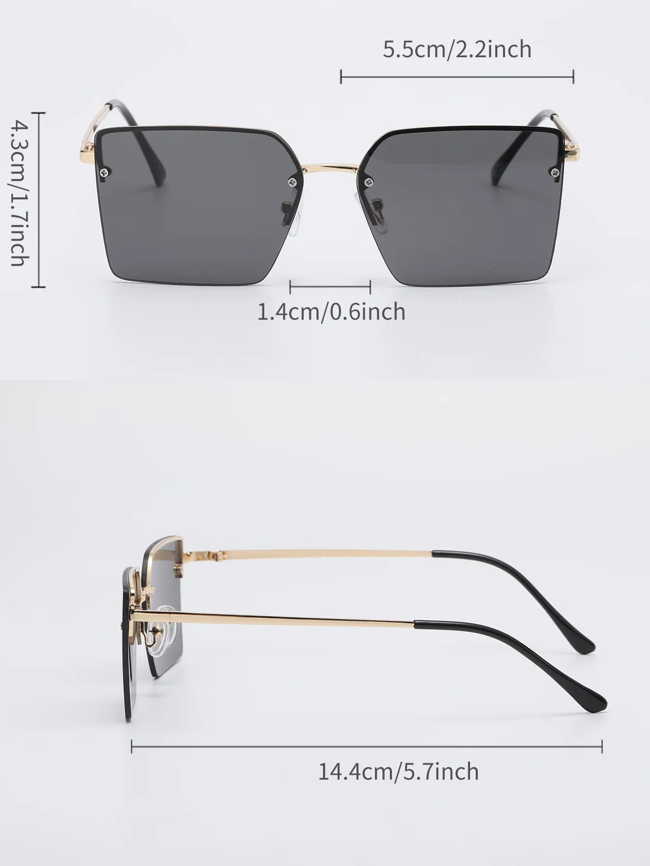 1pair Men Geometric Frame Fashionable Sunglasses For Outdoor