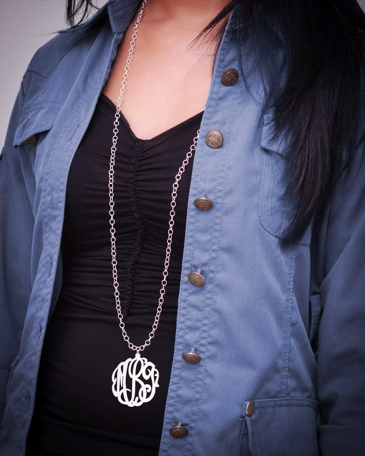 2 Monogram Necklace with 36 Link Chain