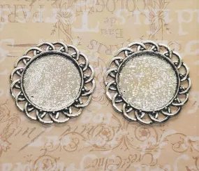 25mm Antique Silver Setting Bezels (2) - L1077