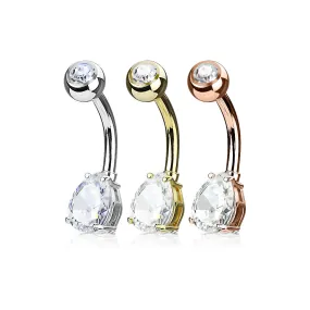 3 Piece Value Pack Tear Drop CZ Prong Set 316L Surgical Steel WildKlass Belly Button Navel Ring Pack