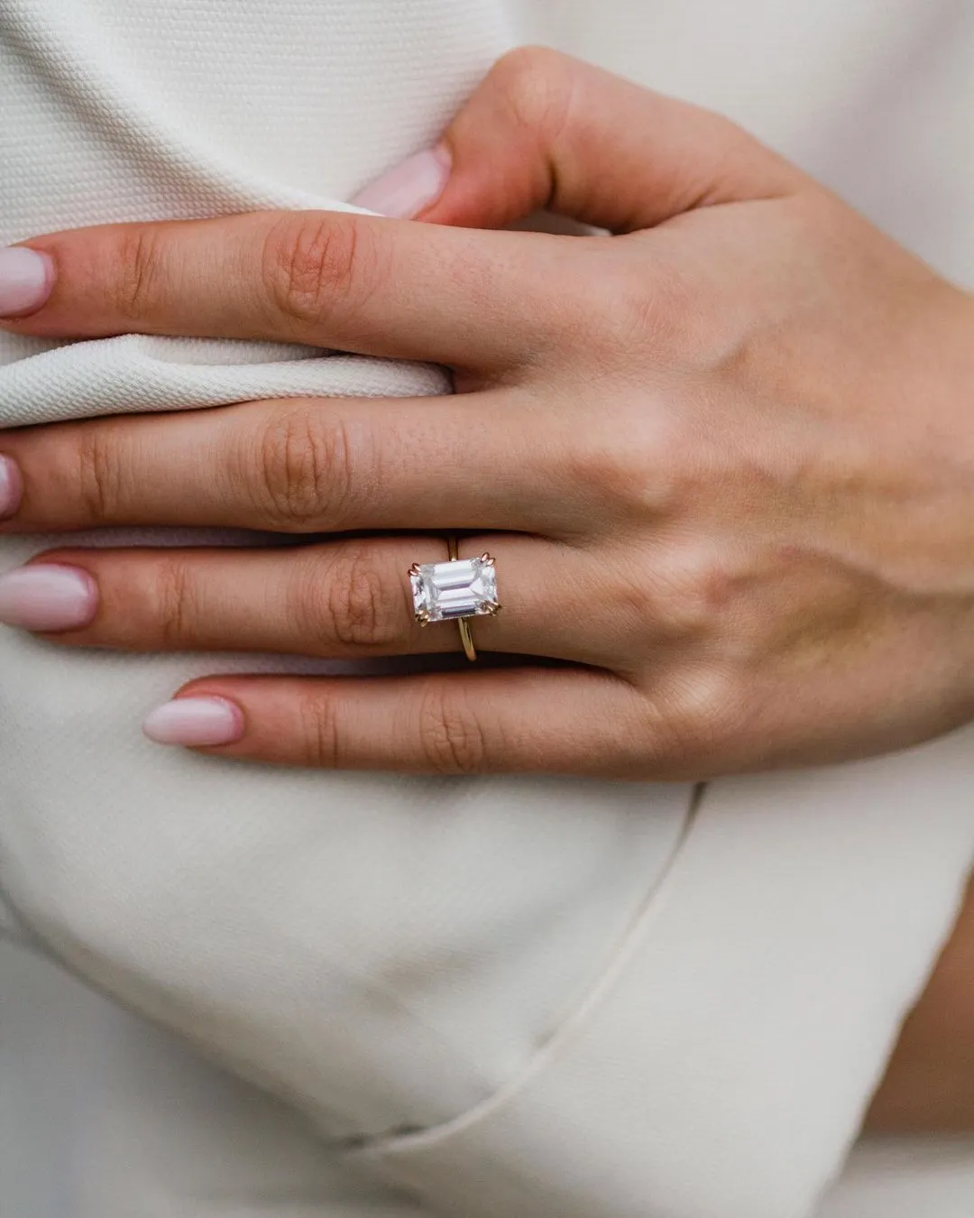 4.15 Ct Emerald Cut Engagement Ring