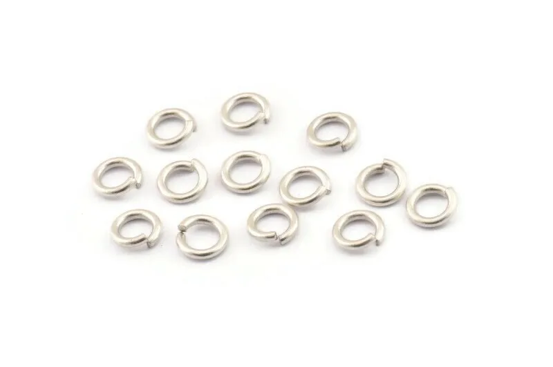 8mm Jump Ring - 50 Antique Silver Plated Brass Jump Rings (8x1.5mm) D0436