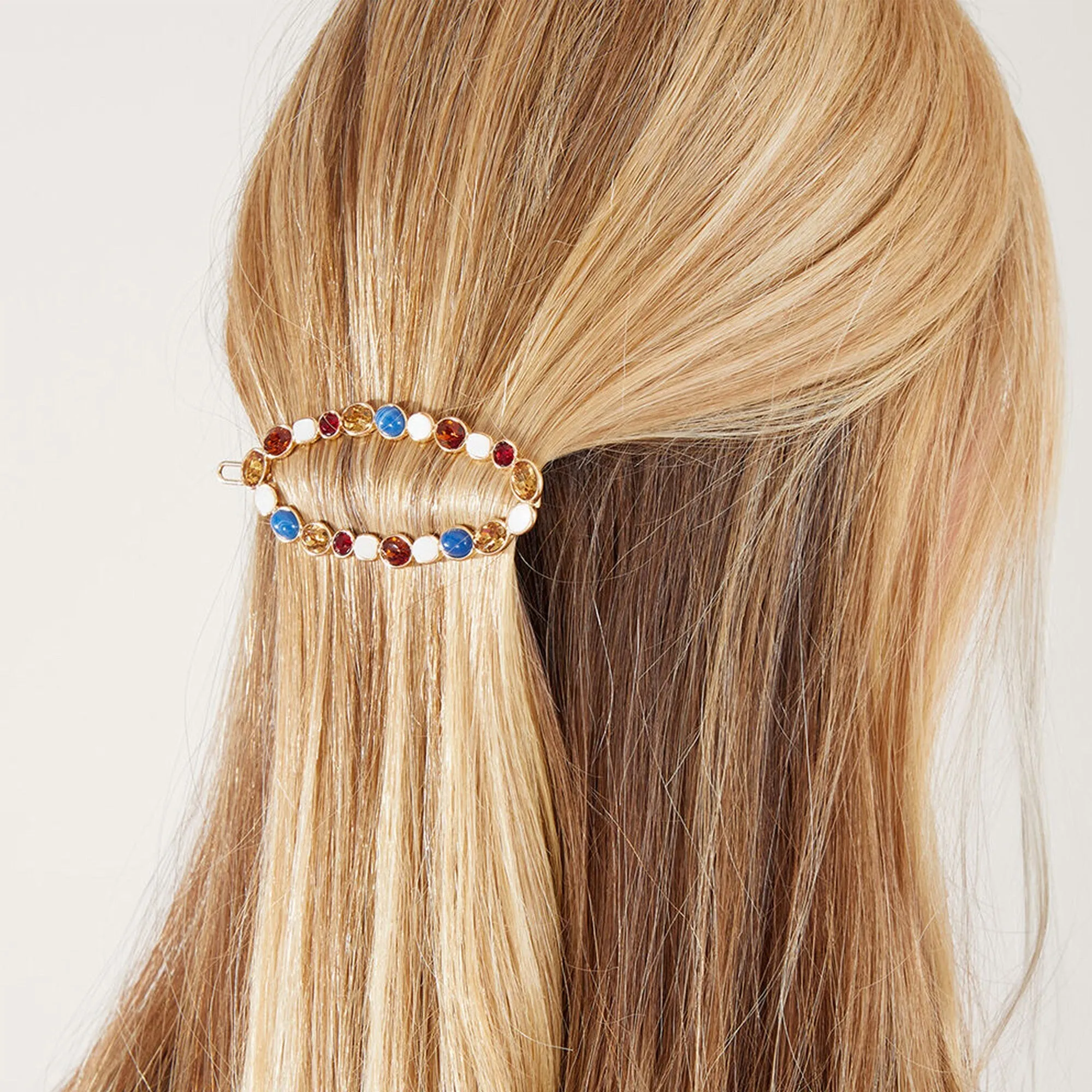 Accessorize London Mixed Gem Oval Hair Clip