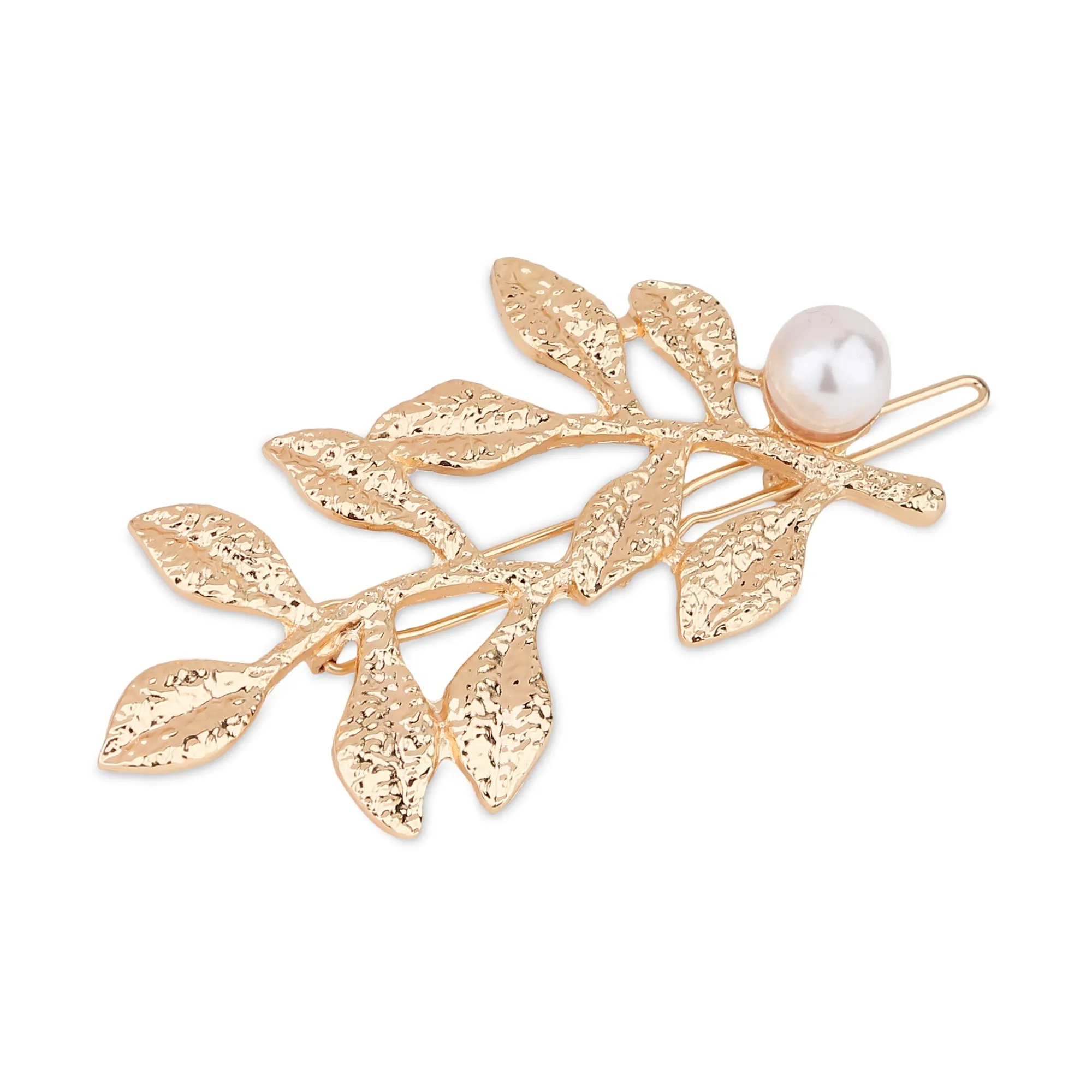 Accessorize London Women's Gold Brushed Leaf Hair Clip