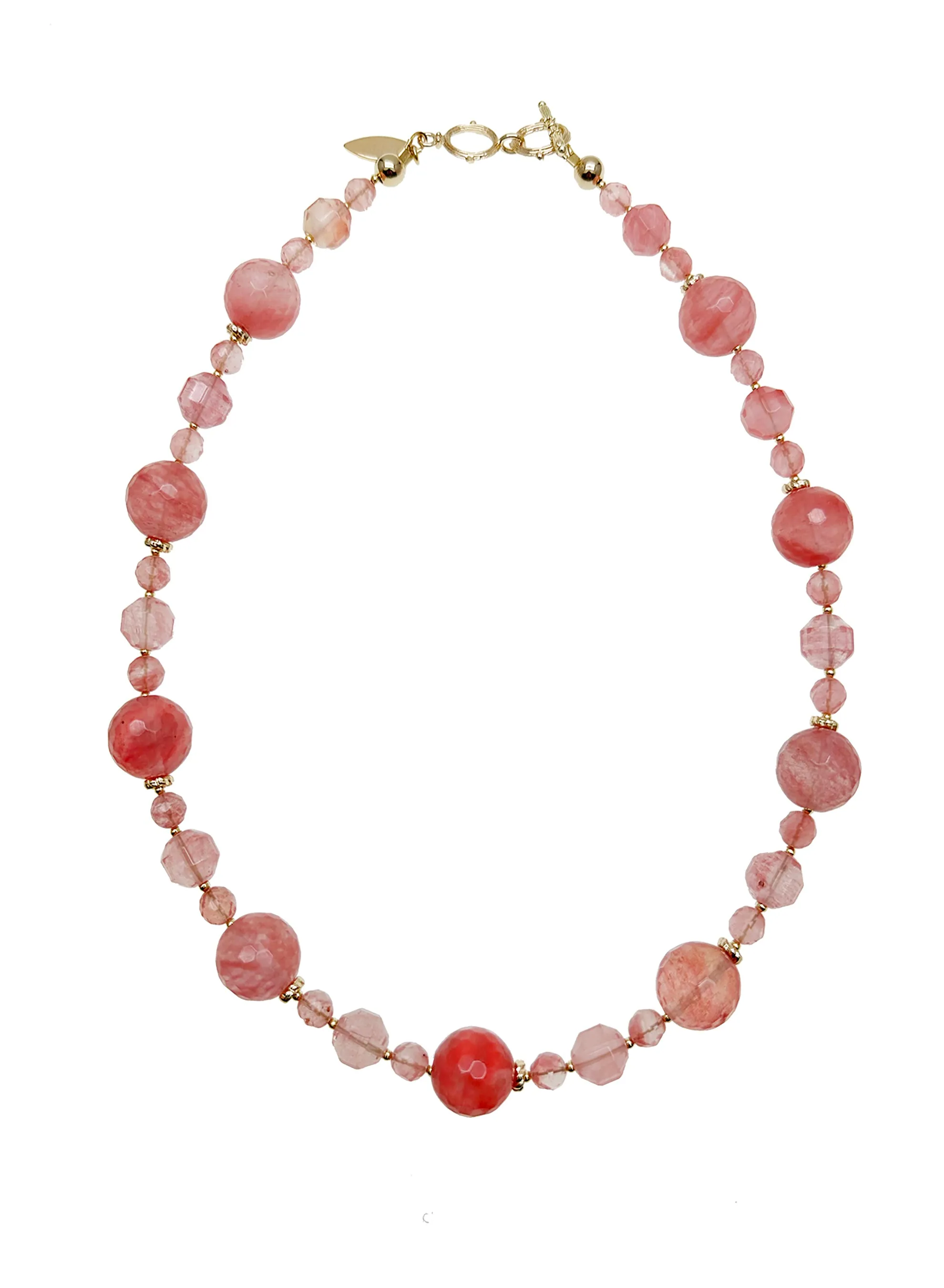 Adorable Pink Watermelon Quartz Necklace JN008