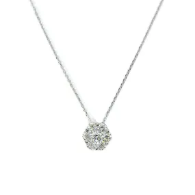 AFJ Diamond Collection - Diamond Pendant Cluster Necklace, 14k White Gold