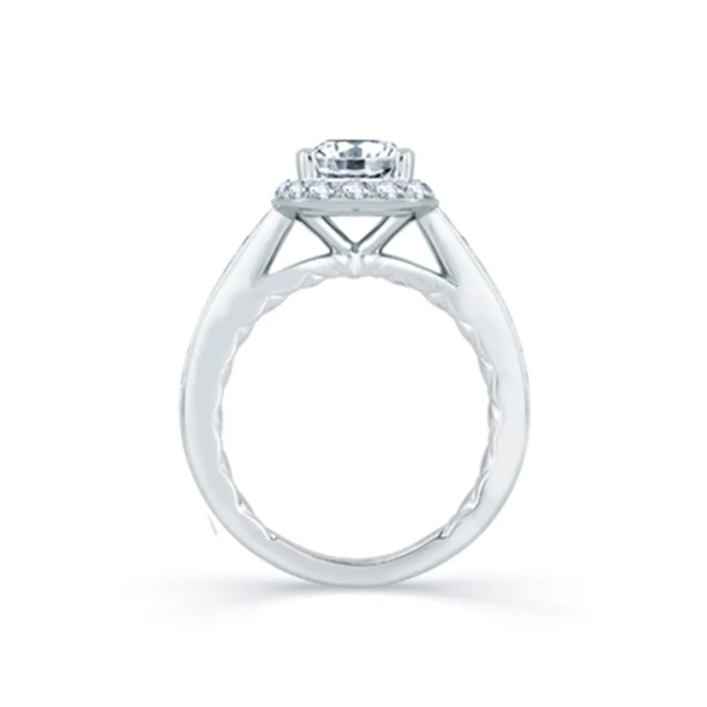 A.Jaffe Halo Semi-Mount Diamond Engagement Ring