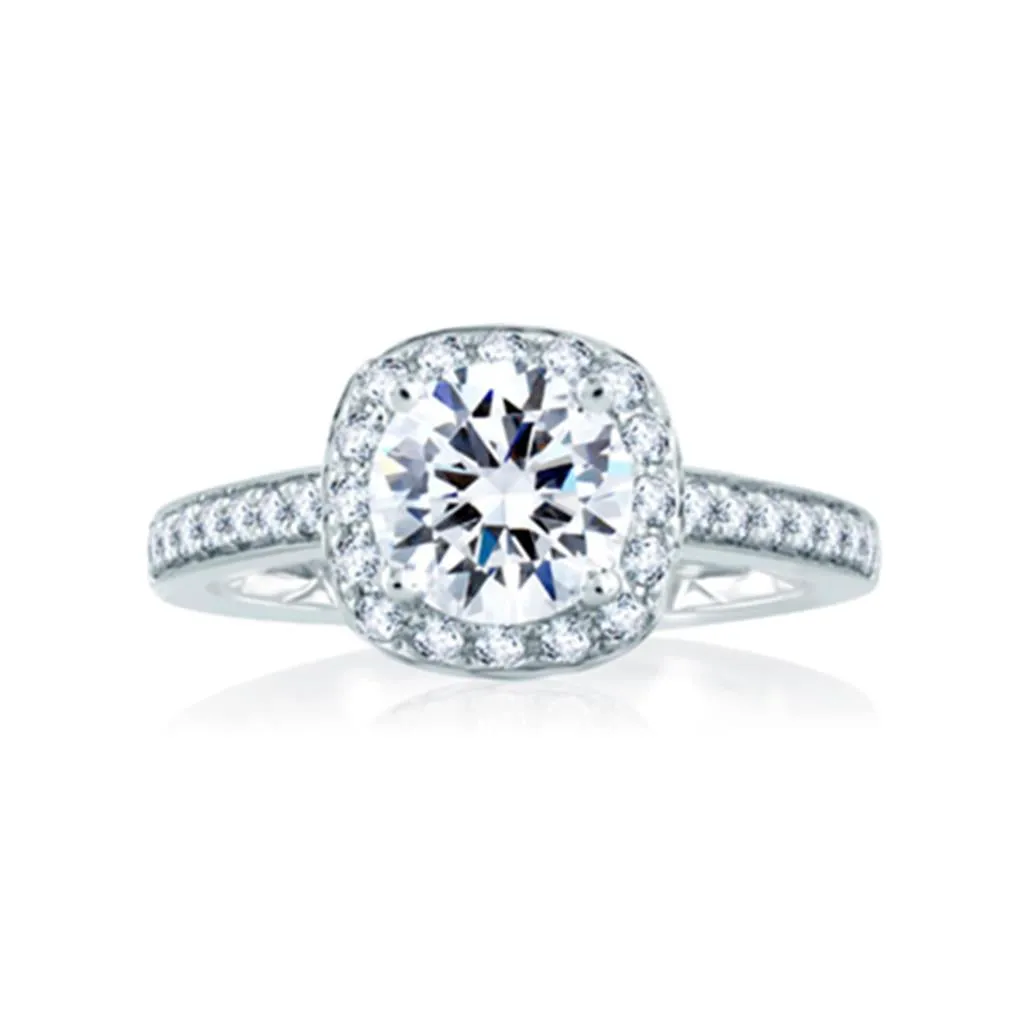 A.Jaffe Halo Semi-Mount Diamond Engagement Ring