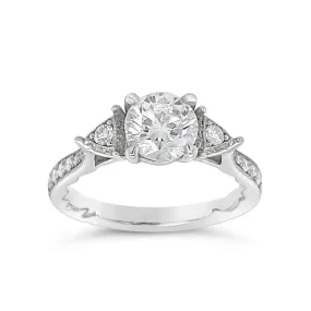 A.Jaffe Three Stone Diamond Engagement Ring Mounting (0.30 ct. tw.)