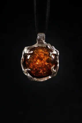 Amber Sun (Amber, Sterling Silver Pendant)