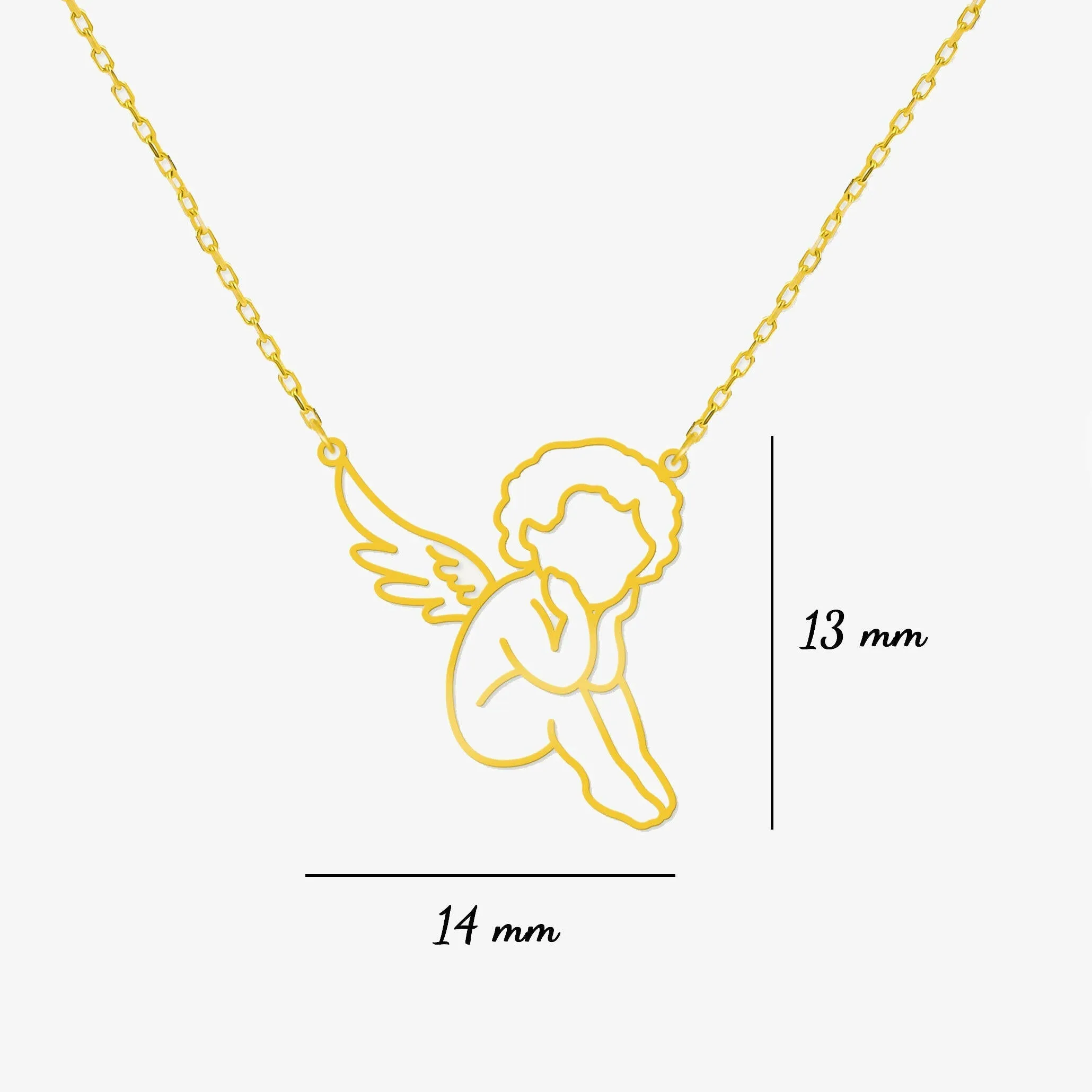 Angel Necklace | 14K Solid Gold