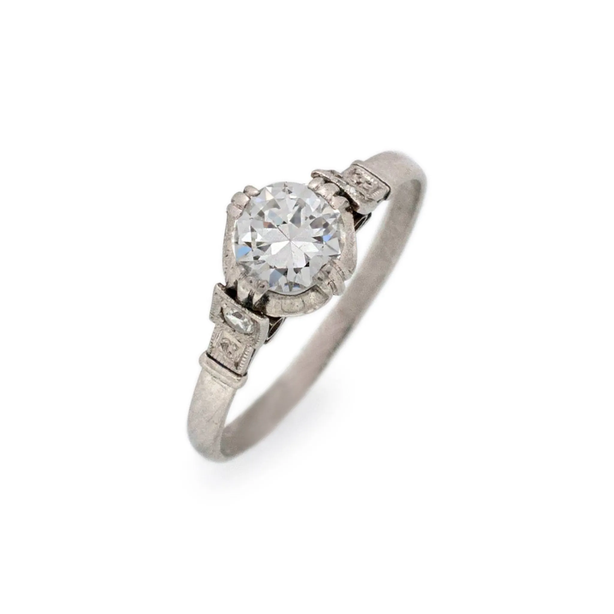 Antique Platinum Diamond Engagement Ring