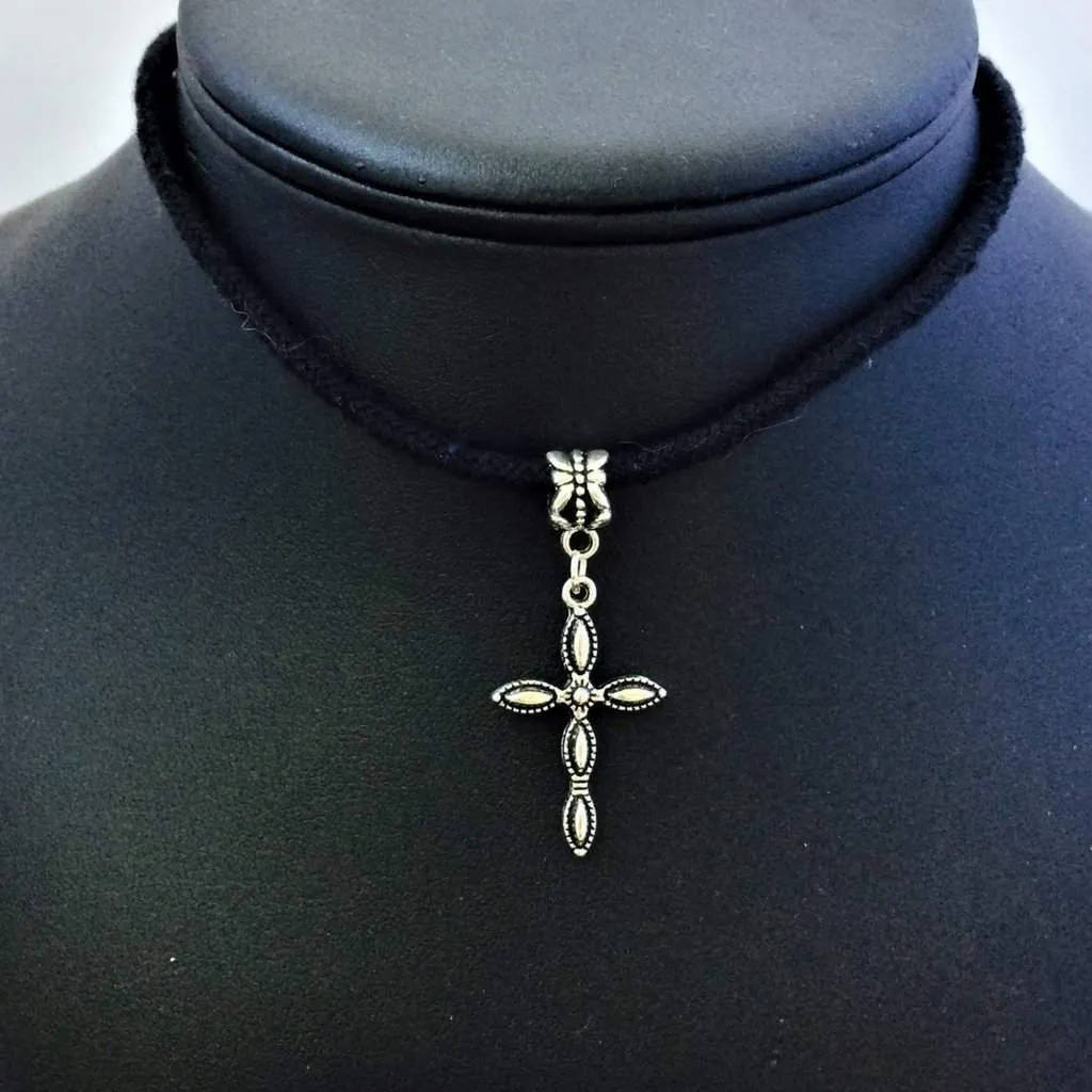 Antique Silver Cross Choker