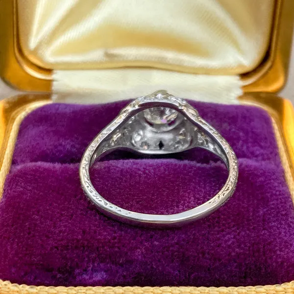 Art Deco Engagement Ring, Old Mine 0.50ct.