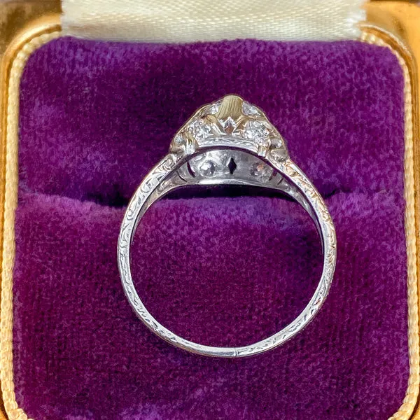 Art Deco Engagement Ring, Old Mine 0.50ct.