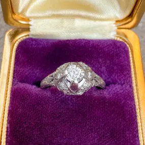 Art Deco Engagement Ring, Old Mine 0.50ct.