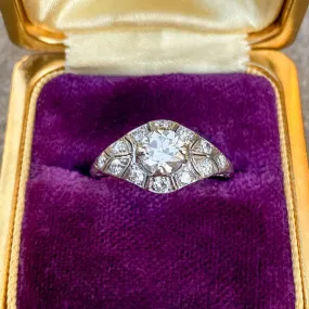 Art Deco Engagement Ring, RBC 0.70