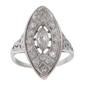 Art Deco Navette Ring