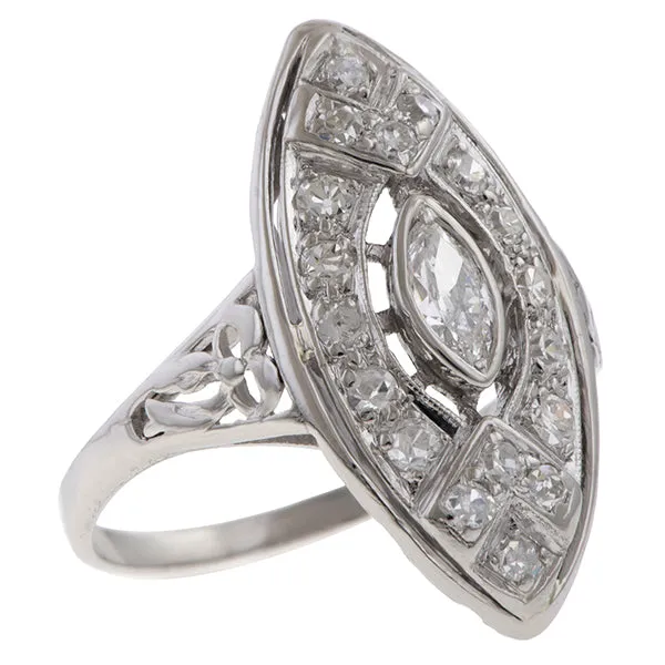 Art Deco Navette Ring