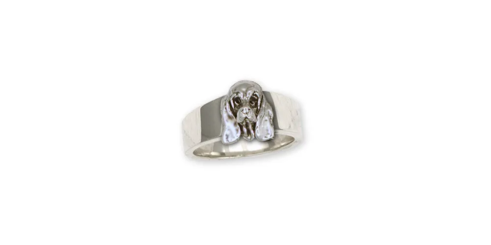 Basset Hound Ring Jewelry Sterling Silver Handmade Dog Ring BH3-R