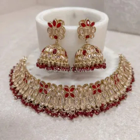 Bilkis Choker Set - Maroon