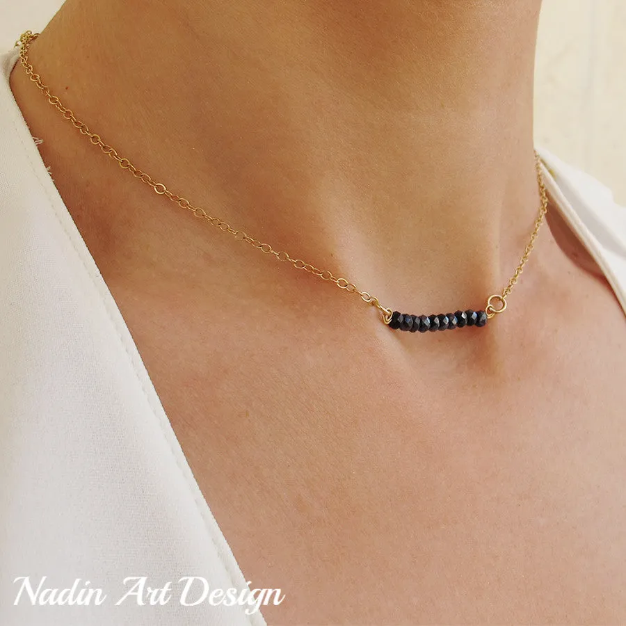 Black beaded Choker necklace