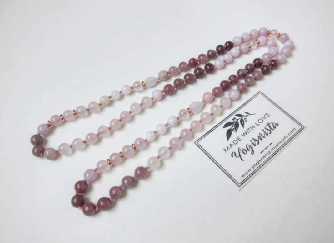 Bohemian Pink Mala Beaded Necklaces