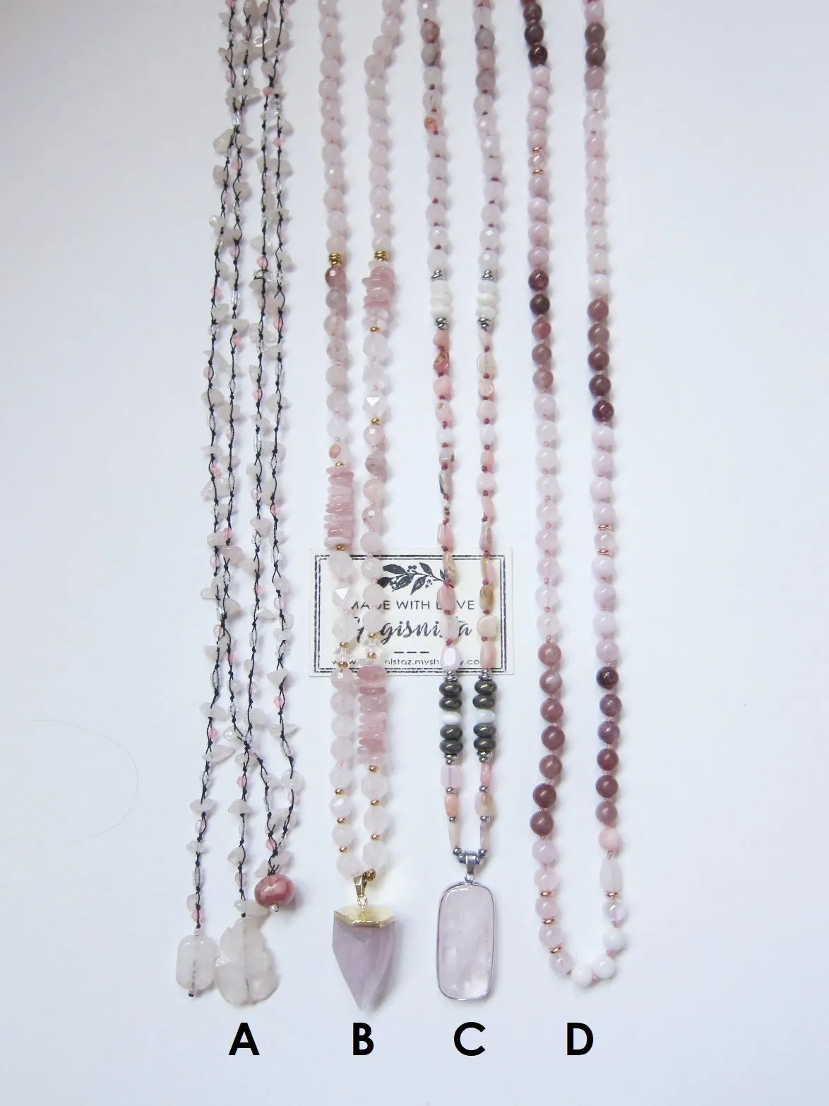 Bohemian Pink Mala Beaded Necklaces