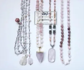 Bohemian Pink Mala Beaded Necklaces