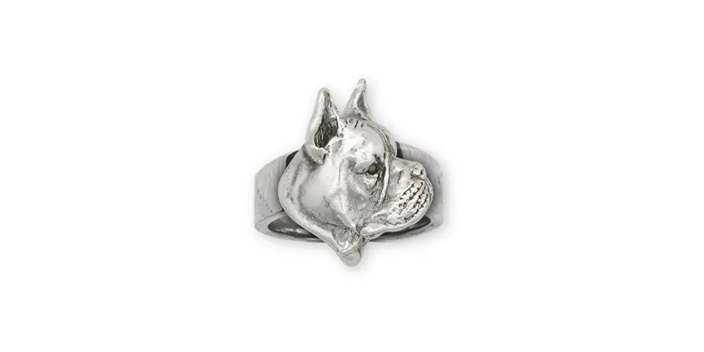 Boxer Ring Jewelry Sterling Silver Handmade Dog Ring BX4-R