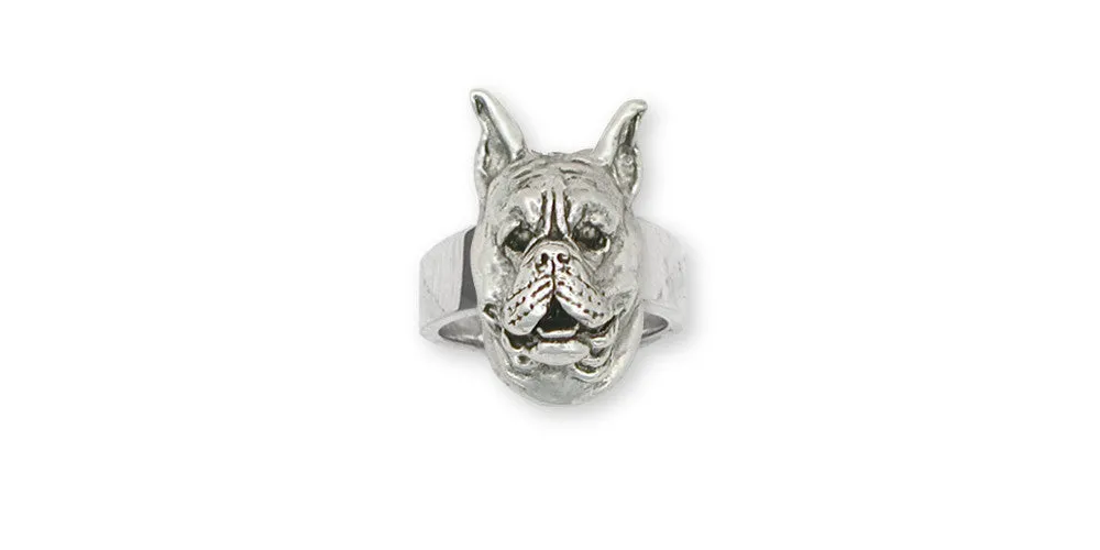 Boxer Ring Jewelry Sterling Silver Handmade Dog Ring BX8-R