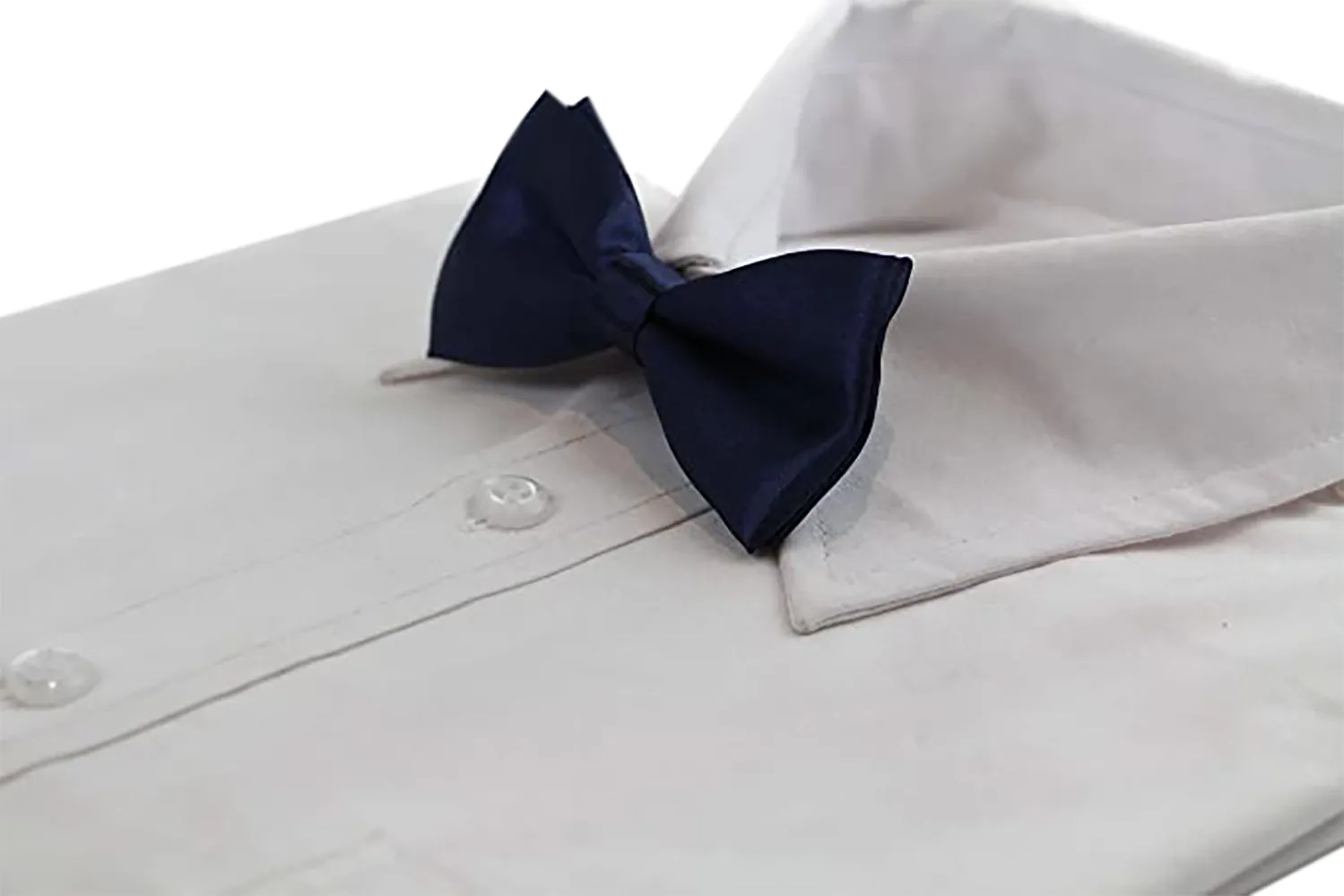 Boys Midnight Blue Plain Bow Tie