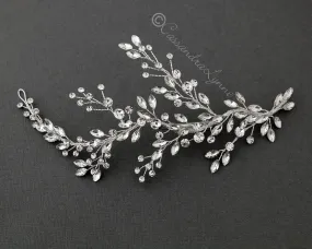 Bridal Hair Vine Clip with Leaf Rhinestones