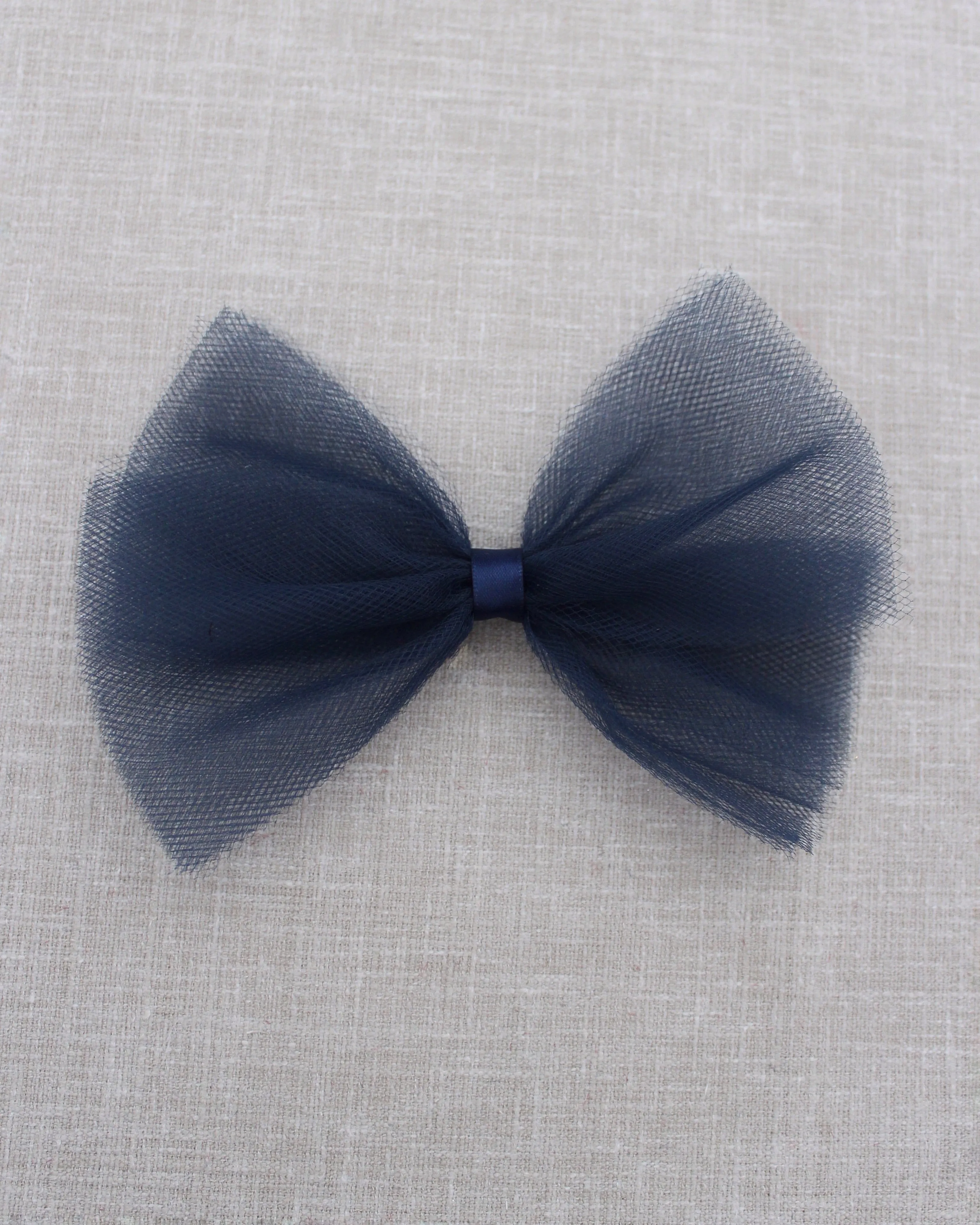 Butterfly Tulle Bow Hair Clips or Shoe Clips - Navy, Wine, Silver Bow