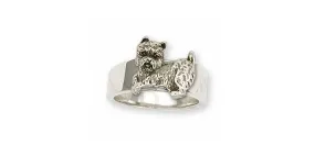 Cairn Terrier Ring Jewelry Sterling Silver Handmade Dog Ring CNWT10-R