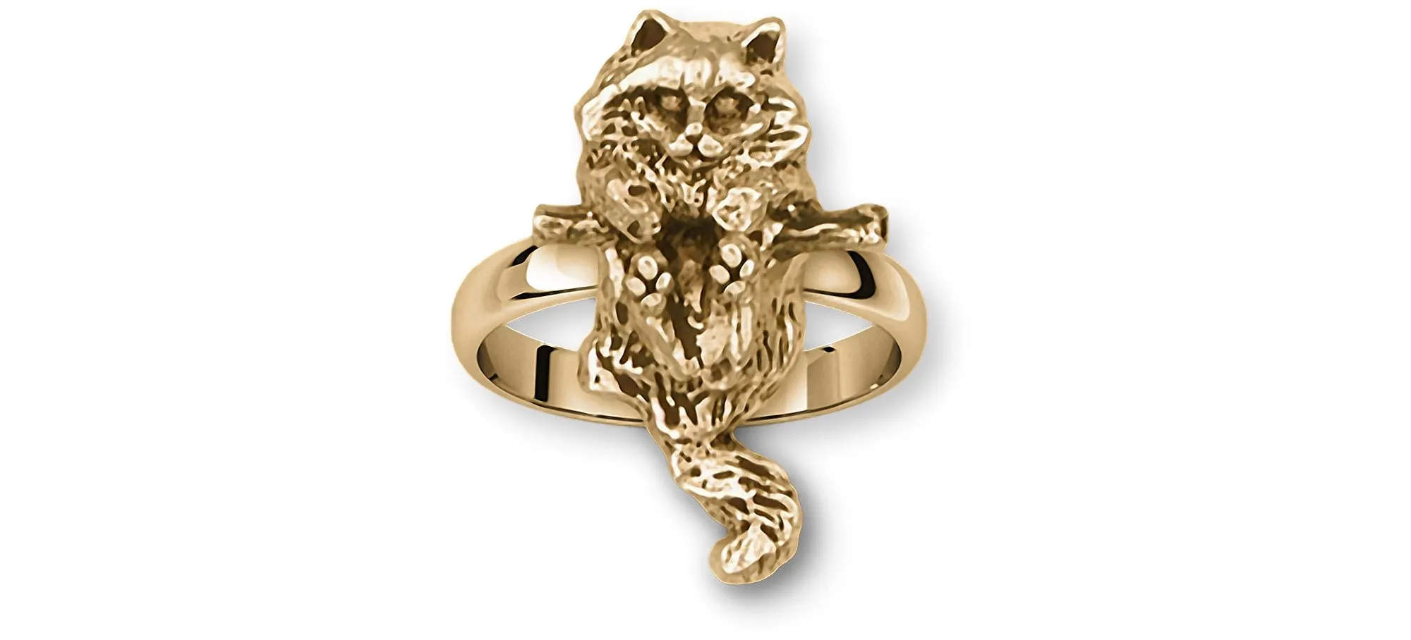 Cat Jewelry 14k Gold Handmade Cat Ring  CT50-RG