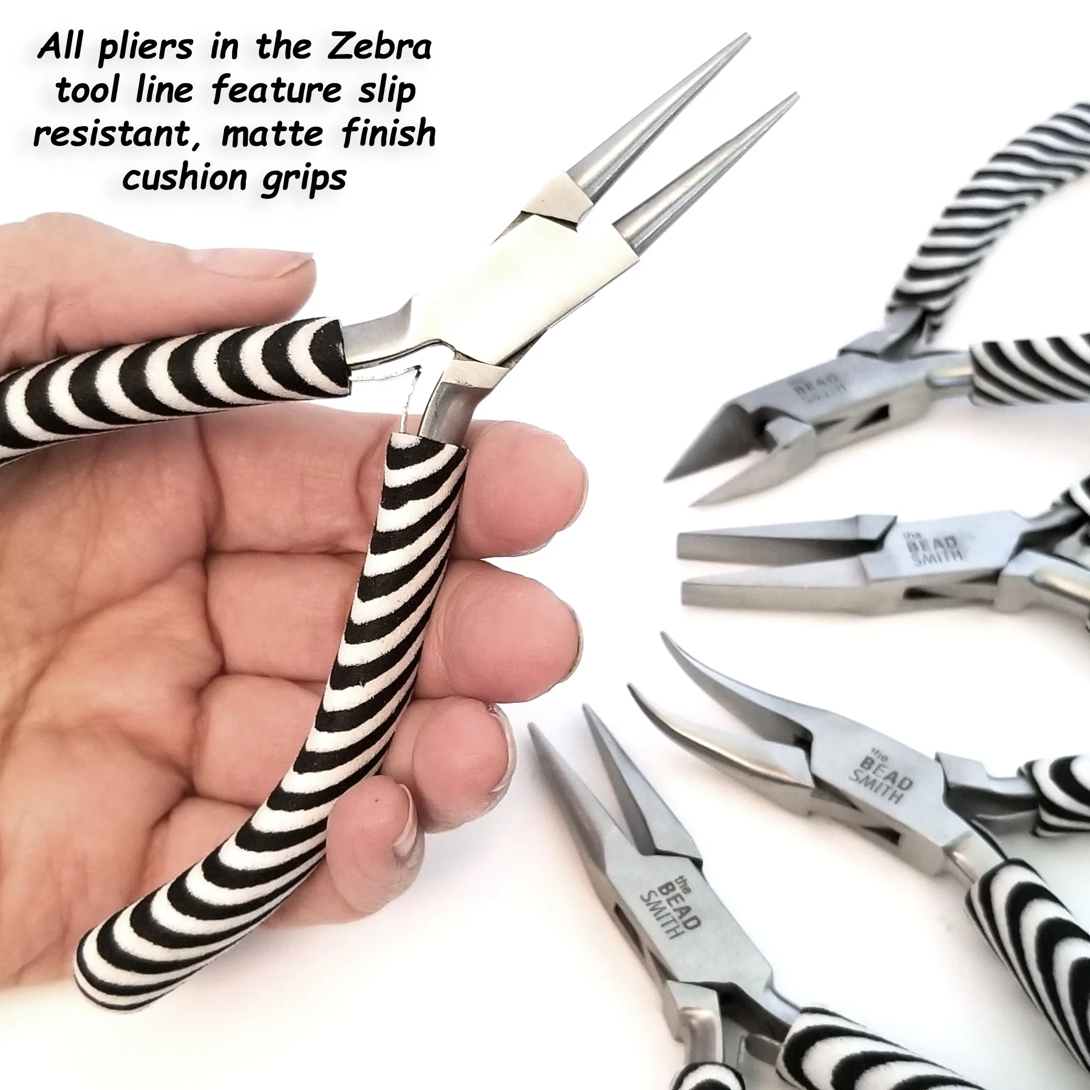 Chain Nose Pliers, Zebra Tools, Black and White, PLZ1 13