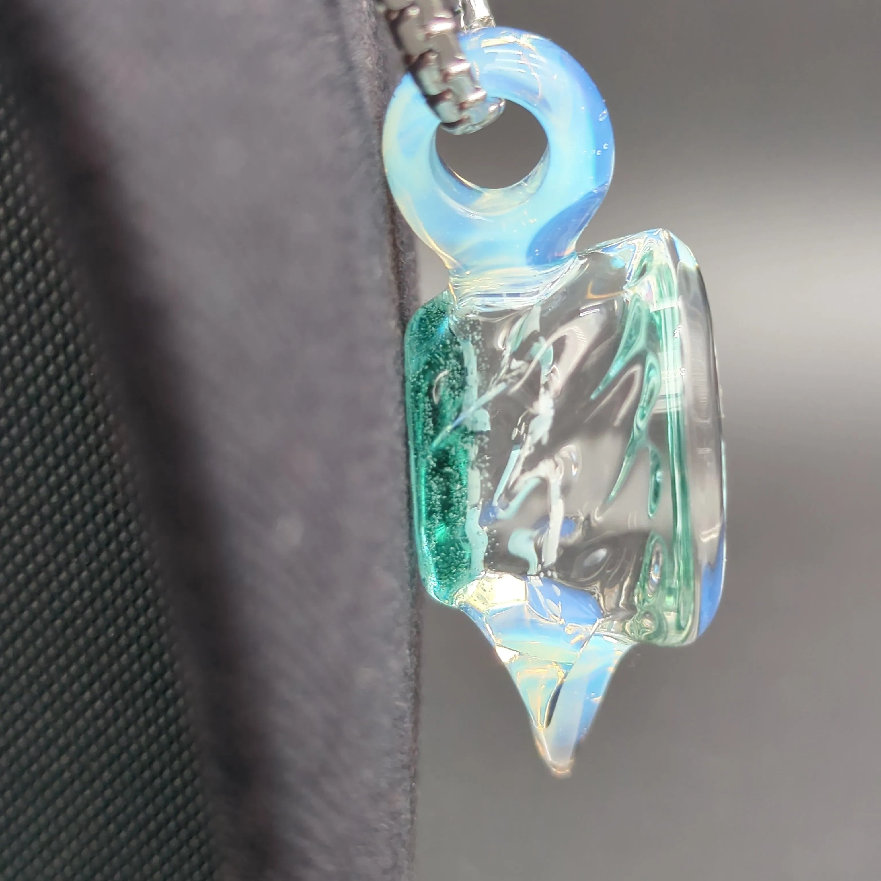 Chaka Glass Aquamarine Blizzard Pendant