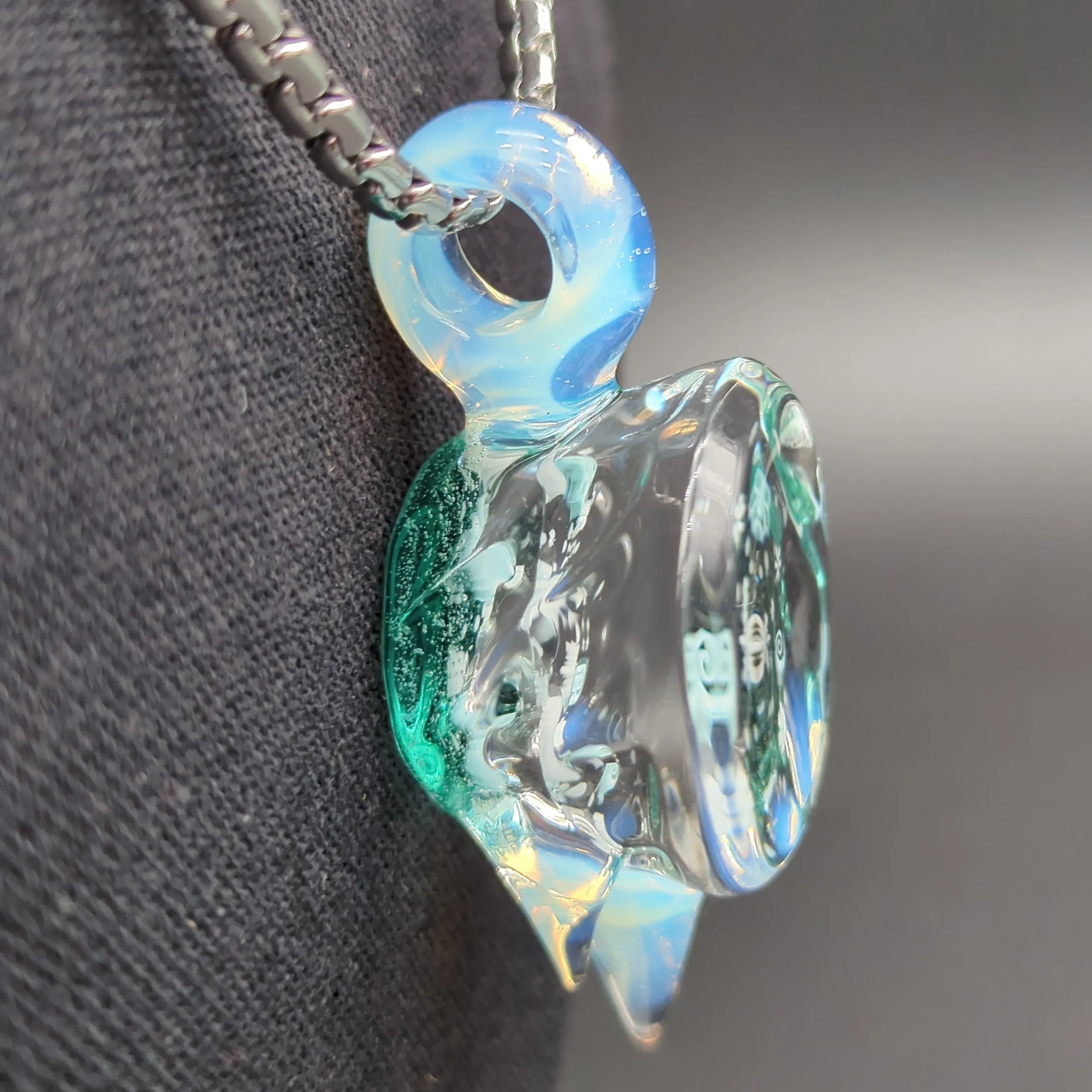 Chaka Glass Aquamarine Blizzard Pendant