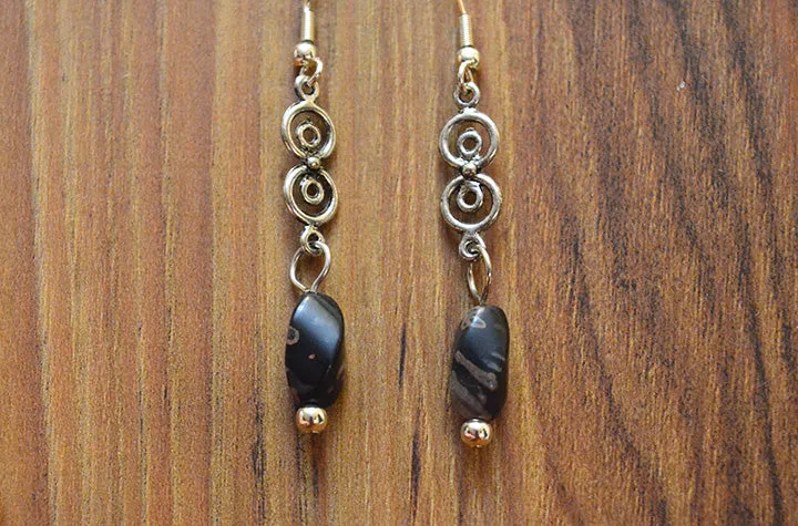 Chinese Obsidian Earrings