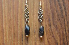 Chinese Obsidian Earrings