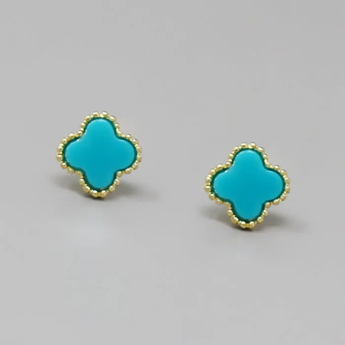 Clover Shape Stud Earrings