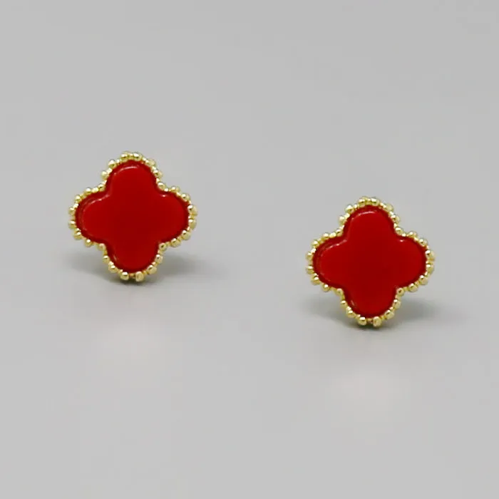 Clover Shape Stud Earrings