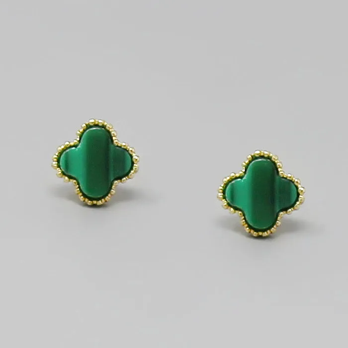 Clover Shape Stud Earrings